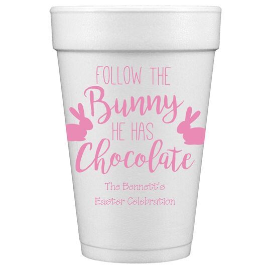 Follow The Bunny Styrofoam Cups